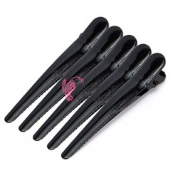 Clipsuri metalice pentru coafor CLP07 cu cioc, set 12 bucati Negre